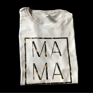 Womens Mama tshirt | medium | tan tee